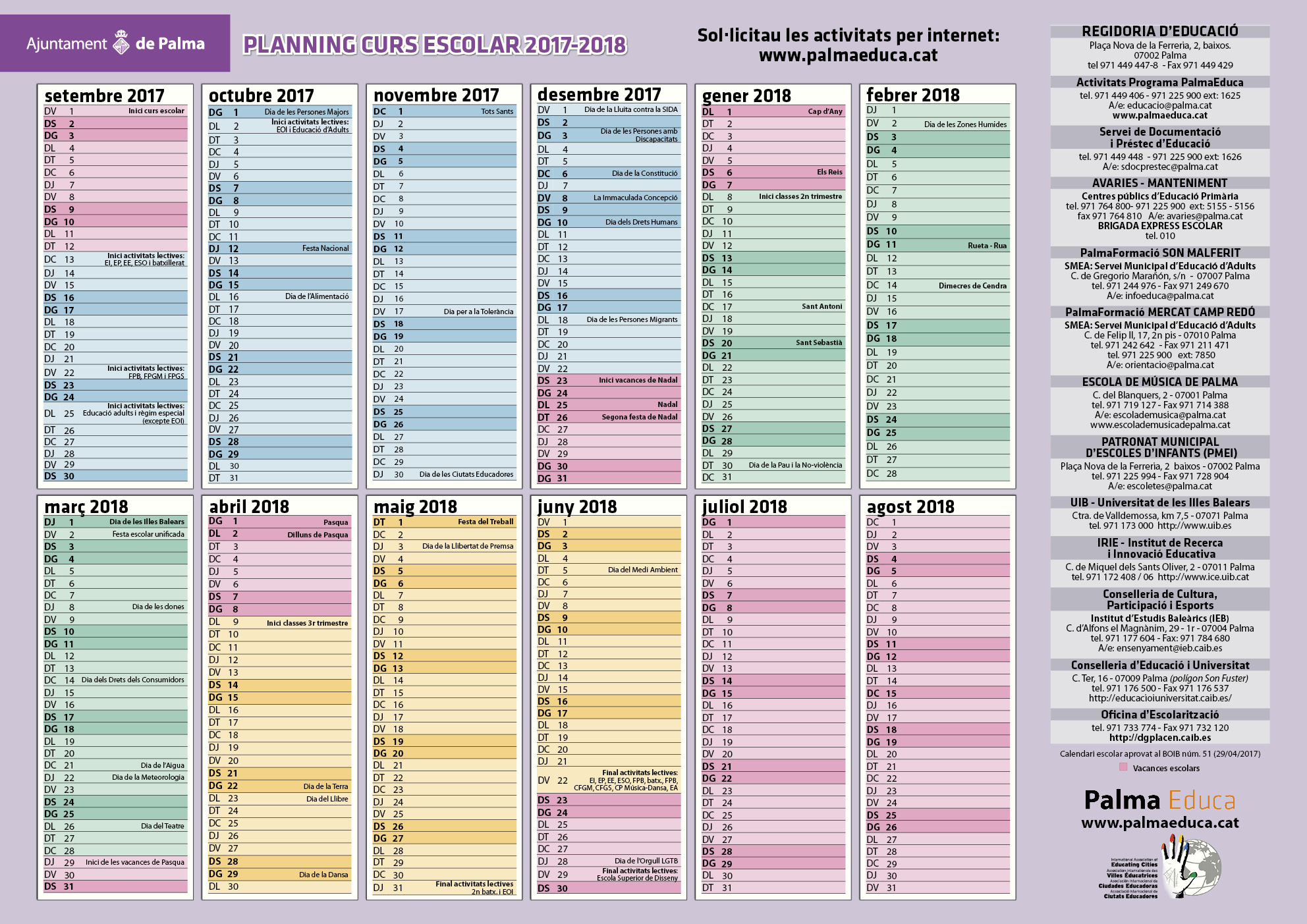 Calendari escolar 2017-18