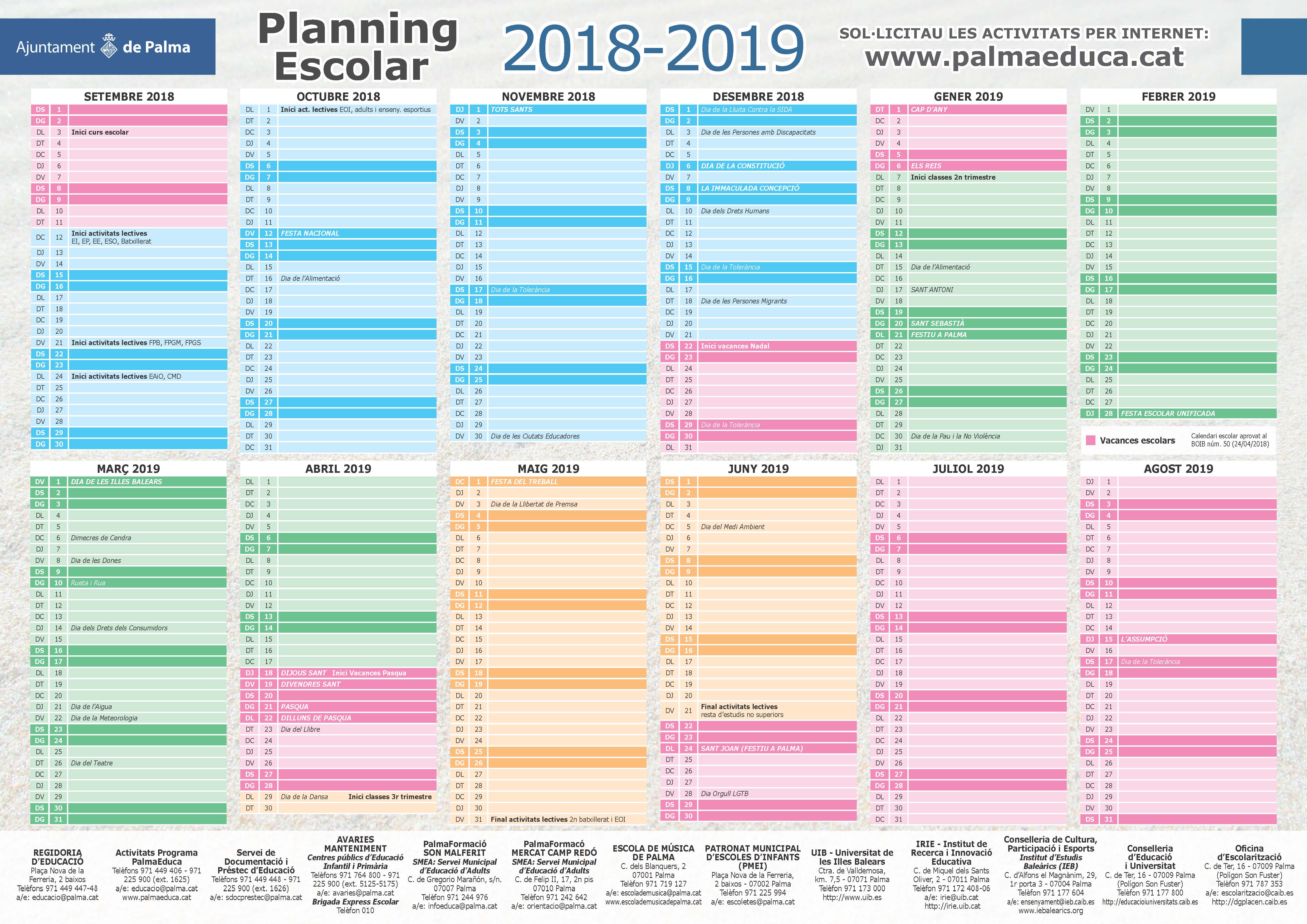 Planning escolar 2018-19